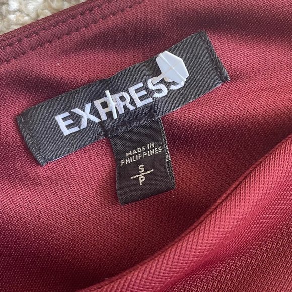 Express Cold Shoulder Ruffle Maxi Dress, Burgundy, S - Picture 7 of 7